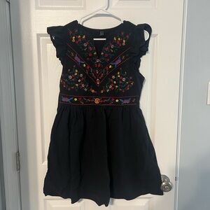 SHEIN Black Dress with Colorful Embroidery